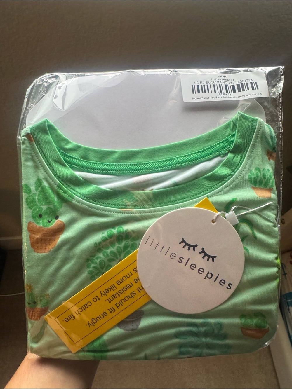 NWT!! Little Sleepies Green Succulent Pajama Set
